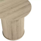 Galano Lot de 2 tables d'appoint rondes à piédestal cannelé 55,1 cm L x 55,1 cm P x 55,6 cm H