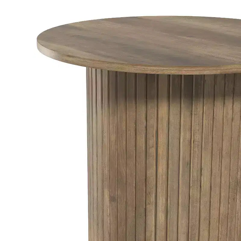 Galano Lot de 2 tables d'appoint rondes à piédestal cannelé 55,1 cm L x 55,1 cm P x 55,6 cm H