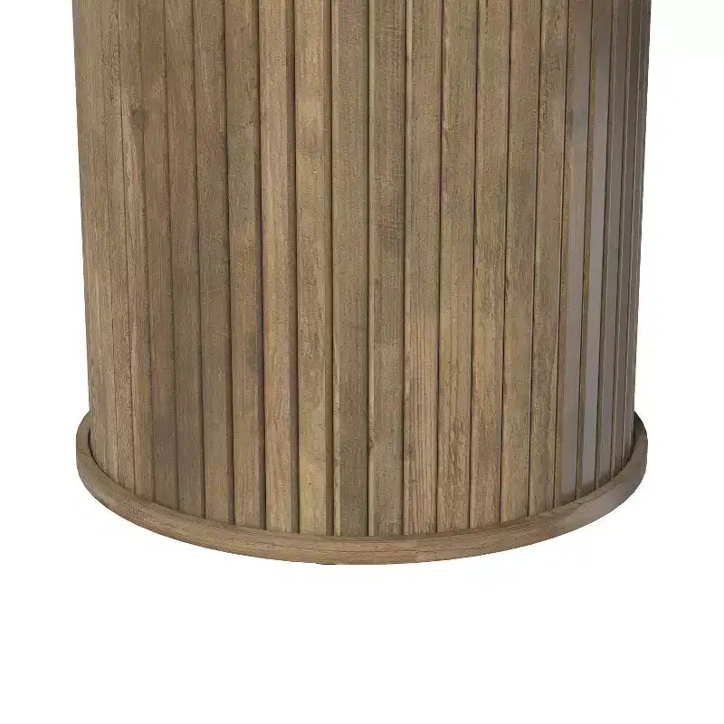 Galano Lot de 2 tables d'appoint rondes à piédestal cannelé 55,1 cm L x 55,1 cm P x 55,6 cm H