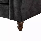 Canapé Chesterfield traditionnel 3 places avec accoudoirs roulés et cadre en bois, canapé d'appoint en similicuir pour salon ou pièce de vie - Panipeachy