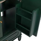Meuble de salle de bain 76 cm avec lavabo intégré, Meuble de rangement de salle de bain avec tiroirs et étagère de porte, Meuble de salle de bain simple vasque