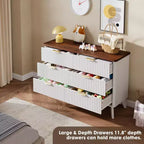 Commode cannelée à 6 tiroirs, meuble de rangement au design ondulé en panneaux de particules et MDF