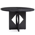 Sailvan 47.2 Round Dining Table for 4 to 6 People, Farmhouse Dining Room Table with Wooden Pedestal Base and Thick Table Top