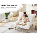 AMERLIFE Fauteuil spacieux, 46 pouces, fauteuil d'appoint moderne avec coussin moelleux, pouf style canapé paresseux pour salon
