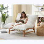 AMERLIFE Fauteuil spacieux, 46 pouces, fauteuil d'appoint moderne avec coussin moelleux, pouf style canapé paresseux pour salon