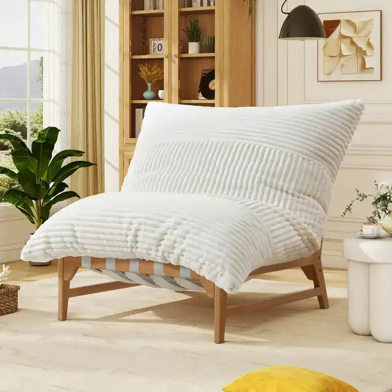AMERLIFE Fauteuil spacieux, 46 pouces, fauteuil d'appoint moderne avec coussin moelleux, pouf style canapé paresseux pour salon