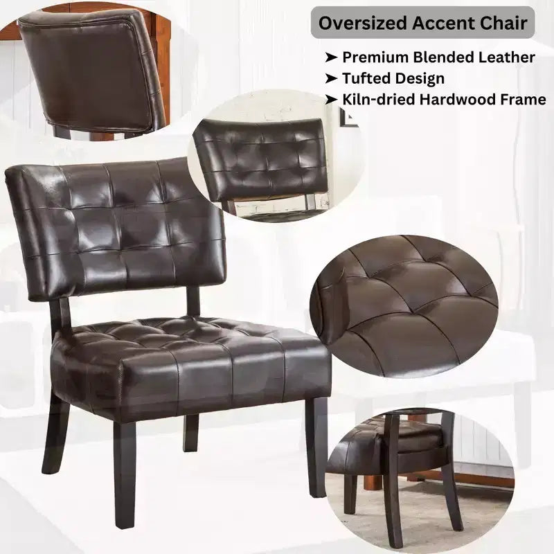 Fauteuil d'appoint capitonné Roundhill Furniture avec assise surdimensionnée