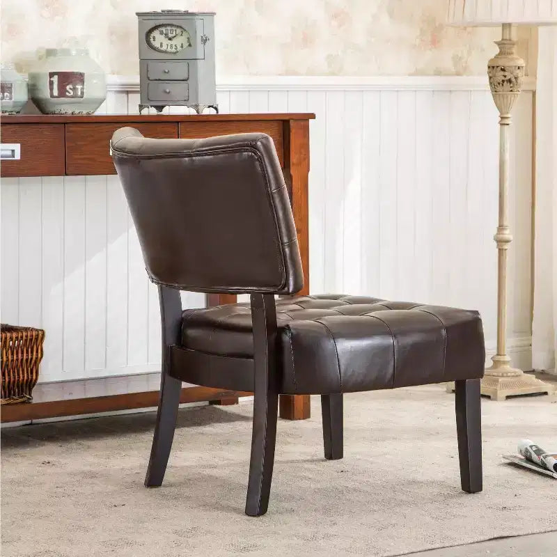 Fauteuil d'appoint capitonné Roundhill Furniture avec assise surdimensionnée