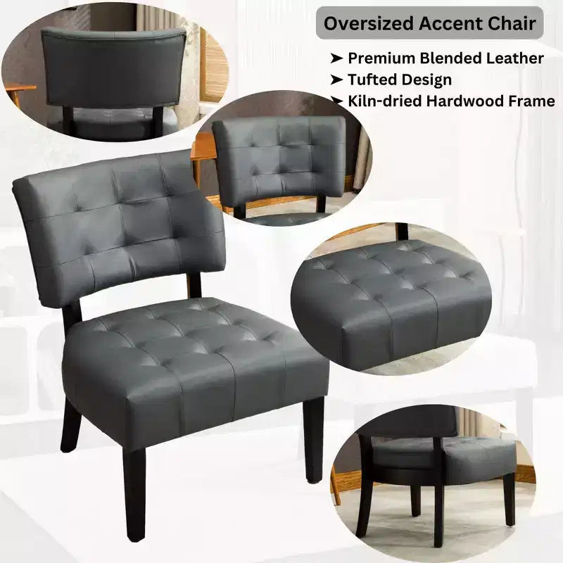 Fauteuil d'appoint capitonné Roundhill Furniture avec assise surdimensionnée