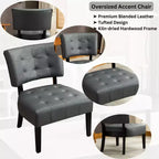 Fauteuil d'appoint capitonné Roundhill Furniture avec assise surdimensionnée