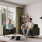 Fauteuil d'appoint large de 38 po avec accoudoirs, fauteuil de lecture et de détente en lin pour salon, chambre à coucher, bureau, coin lecture, fauteuil simple confortable