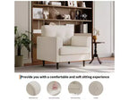 Fauteuil d'appoint large de 38 po avec accoudoirs, fauteuil de lecture et de détente en lin pour salon, chambre à coucher, bureau, coin lecture, fauteuil simple confortable