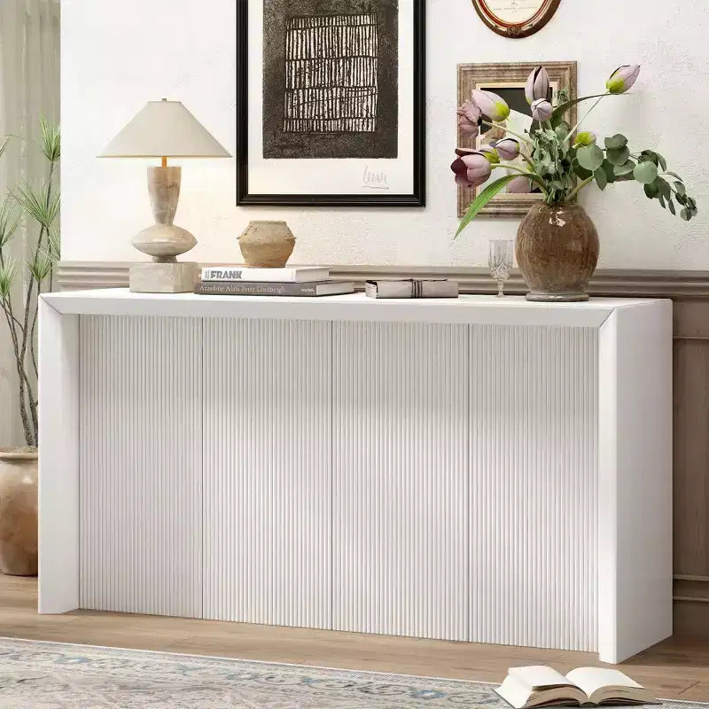 Console d'entrée minimaliste au design ondulé unique, table console moderne de 151,6 cm pour salon, couloir, hall d'entrée et chambre à coucher