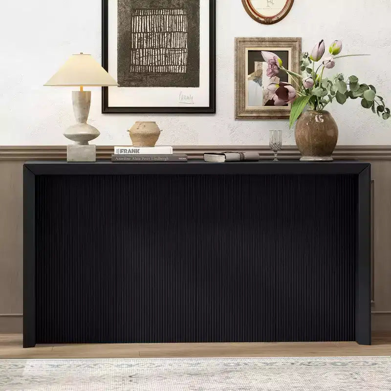 Console d'entrée minimaliste au design ondulé unique, table console moderne de 151,6 cm pour salon, couloir, hall d'entrée et chambre à coucher