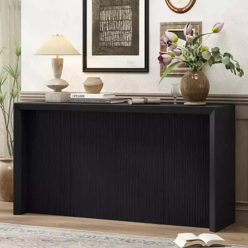 Console d'entrée minimaliste au design ondulé unique, table console moderne de 151,6 cm pour salon, couloir, hall d'entrée et chambre à coucher