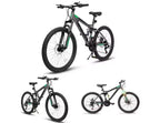 VTT 24 pouces, vélo 21 vitesses tout suspendu avec fourche avant et amortisseur, cadre en acier, vélo de ville ergonomique pour hommes et femmes
