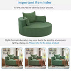 Fauteuil rond pivotant à 360°, avec 3 oreillers, fauteuil de salon, club, chaise longue