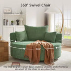 Fauteuil rond pivotant à 360°, avec 3 oreillers, fauteuil de salon, club, chaise longue