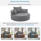 Fauteuil rond pivotant à 360°, avec 3 oreillers, fauteuil de salon, club, chaise longue