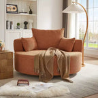 Fauteuil rond pivotant à 360°, avec 3 oreillers, fauteuil de salon, club, chaise longue