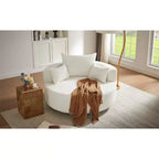 Fauteuil rond pivotant à 360°, avec 3 oreillers, fauteuil de salon, club, chaise longue