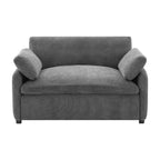 Fauteuil d'appoint moderne surdimensionné GDFStudio Oliver en chenille avec assise profonde extra-large et oreillers