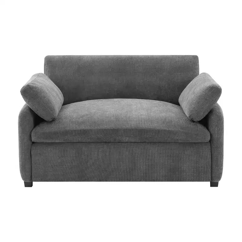 Fauteuil d'appoint moderne surdimensionné GDFStudio Oliver en chenille avec assise profonde extra-large et oreillers