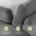 Fauteuil d'appoint moderne surdimensionné GDFStudio Oliver en chenille avec assise profonde extra-large et oreillers