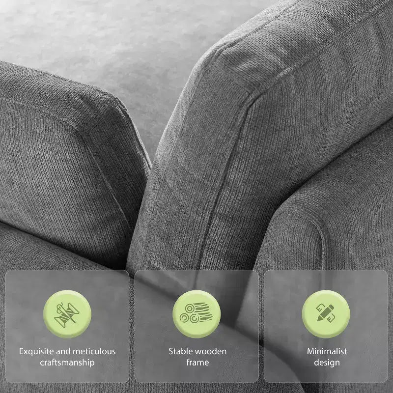 Fauteuil d'appoint moderne surdimensionné GDFStudio Oliver en chenille avec assise profonde extra-large et oreillers
