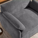 Fauteuil d'appoint moderne surdimensionné GDFStudio Oliver en chenille avec assise profonde extra-large et oreillers