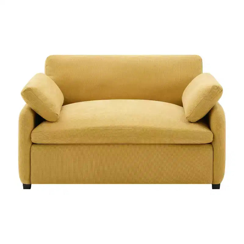Fauteuil d'appoint moderne surdimensionné GDFStudio Oliver en chenille avec assise profonde extra-large et oreillers