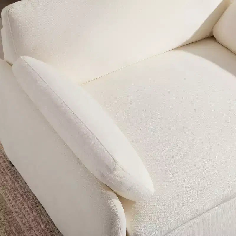 Fauteuil d'appoint moderne surdimensionné GDFStudio Oliver en chenille avec assise profonde extra-large et oreillers