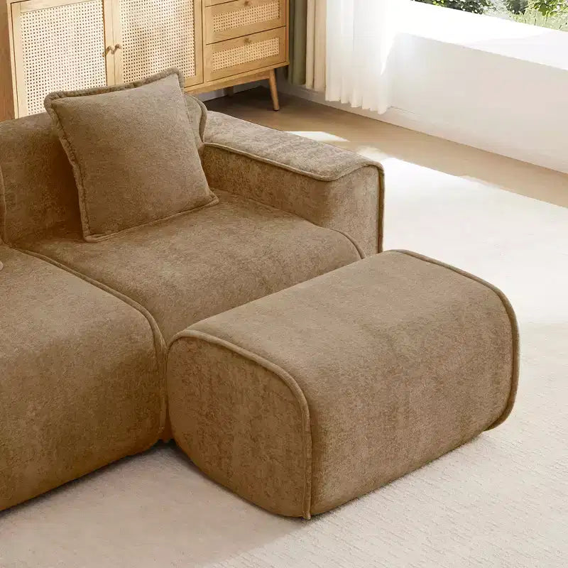 TUYOHW Pouf modulaire moderne 30L avec mousse haute résilience, repose-pieds ottoman en velours de luxe pour salon et chambre à coucher