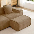 TUYOHW Pouf modulaire moderne 30L avec mousse haute résilience, repose-pieds ottoman en velours de luxe pour salon et chambre à coucher
