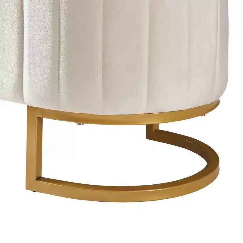 TUYOHW 47 Chic Banc de Rangement Ottoman en Velours Exquis avec Pieds en Métal Doré, Banc d'Appoint pour Salon, Capacité de 180 kg