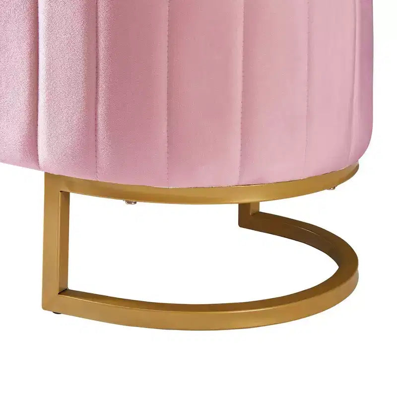 TUYOHW 47 Chic Banc de Rangement Ottoman en Velours Exquis avec Pieds en Métal Doré, Banc d'Appoint pour Salon, Capacité de 180 kg