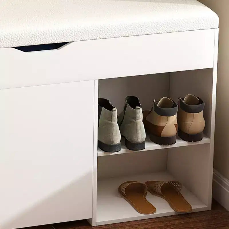 Banc d'entrée TUYOHW à 3 niveaux avec tiroir rabattable et 1 porte, triple espace de rangement, organiseur de chaussures compact pour entrée et couloir, capacité de 181 kg