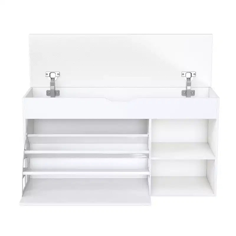 Banc d'entrée TUYOHW à 3 niveaux avec tiroir rabattable et 1 porte, triple espace de rangement, organiseur de chaussures compact pour entrée et couloir, capacité de 181 kg