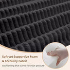 Canapé-lit convertible 4-en-1 MooxvMoo, futon pliable en velours côtelé avec cadre fixe et oreiller, pour salon, chambre, appartement