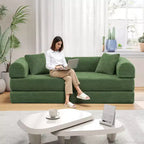 Canapé-lit convertible 4-en-1 MooxvMoo, futon pliable en velours côtelé avec cadre fixe et oreiller, pour salon, chambre, appartement