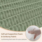 Canapé-lit convertible 4-en-1 MooxvMoo, futon pliable en velours côtelé avec cadre fixe et oreiller, pour salon, chambre, appartement
