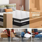 Matelas King Size, Matelas King de 35 cm en boîte, Matelas en mousse à mémoire de forme au gel pour des nuits fraîches, Confort et soutien pour soulager la pression