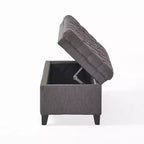 Banc d'entrée élégant Okak avec grande capacité de rangement, pouf de rangement avec assise rembourrée, banc de bout de lit pour salon