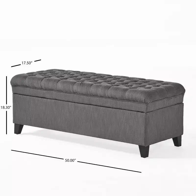 Banc d'entrée élégant Okak avec grande capacité de rangement, pouf de rangement avec assise rembourrée, banc de bout de lit pour salon