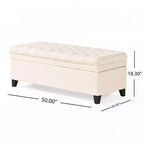Banc d'entrée élégant Okak avec grande capacité de rangement, pouf de rangement avec assise rembourrée, banc de bout de lit pour salon