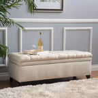 Banc d'entrée élégant Okak avec grande capacité de rangement, pouf de rangement avec assise rembourrée, banc de bout de lit pour salon