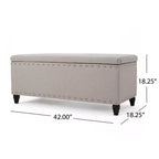 Pouffe de rangement moderne Okak avec clous décoratifs, banc avec grand espace de rangement, banc de bout de lit pour chambre à coucher, salon