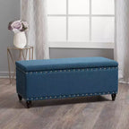 Pouffe de rangement moderne Okak avec clous décoratifs, banc avec grand espace de rangement, banc de bout de lit pour chambre à coucher, salon