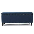 Pouffe de rangement moderne Okak avec clous décoratifs, banc avec grand espace de rangement, banc de bout de lit pour chambre à coucher, salon