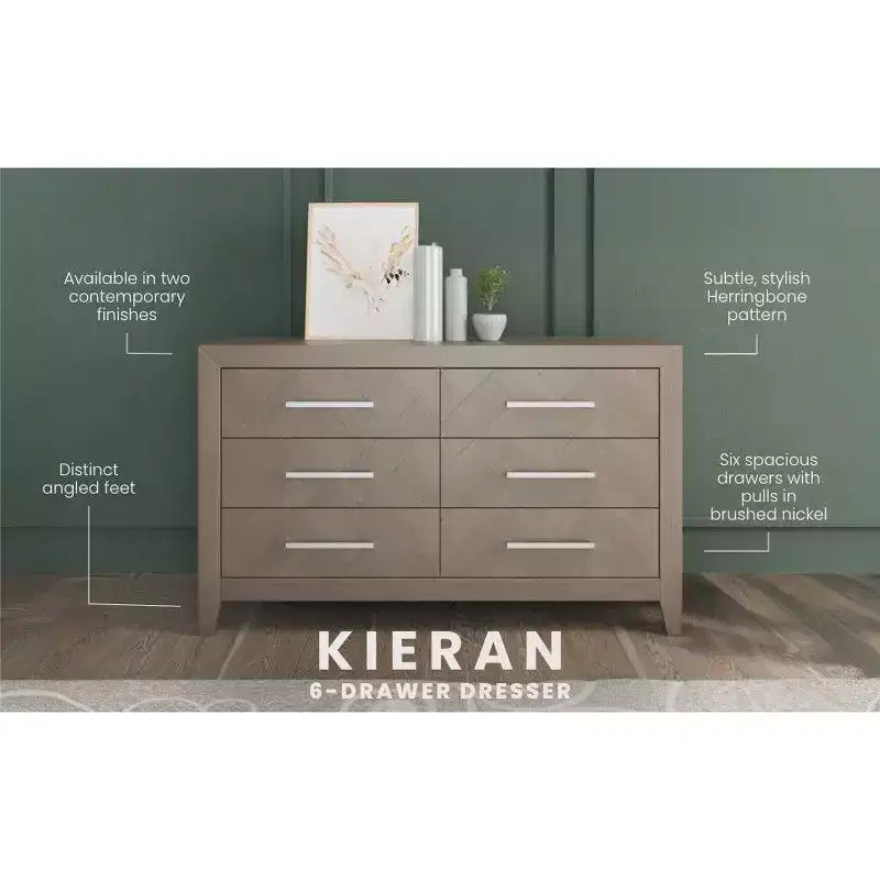 Commode à 6 tiroirs Kieran Child Craft pour chambre de bébé ou d'enfant, grand espace de rangement, kit anti-basculement inclus pour éviter le basculement, non toxique, finition sécuritaire pour bébé